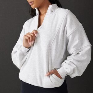 Joah Brown Retro Half Zip Sweatshirt (Grey)
